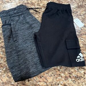 Two pairs of boys sweatpants, Adidas and Under Armour